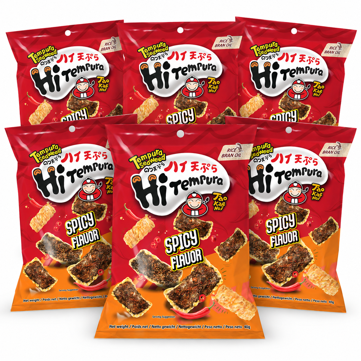 Taokaenoi Tempura Seaweed Spicy - Vegetarisch & Laktosefrei, 6x40g