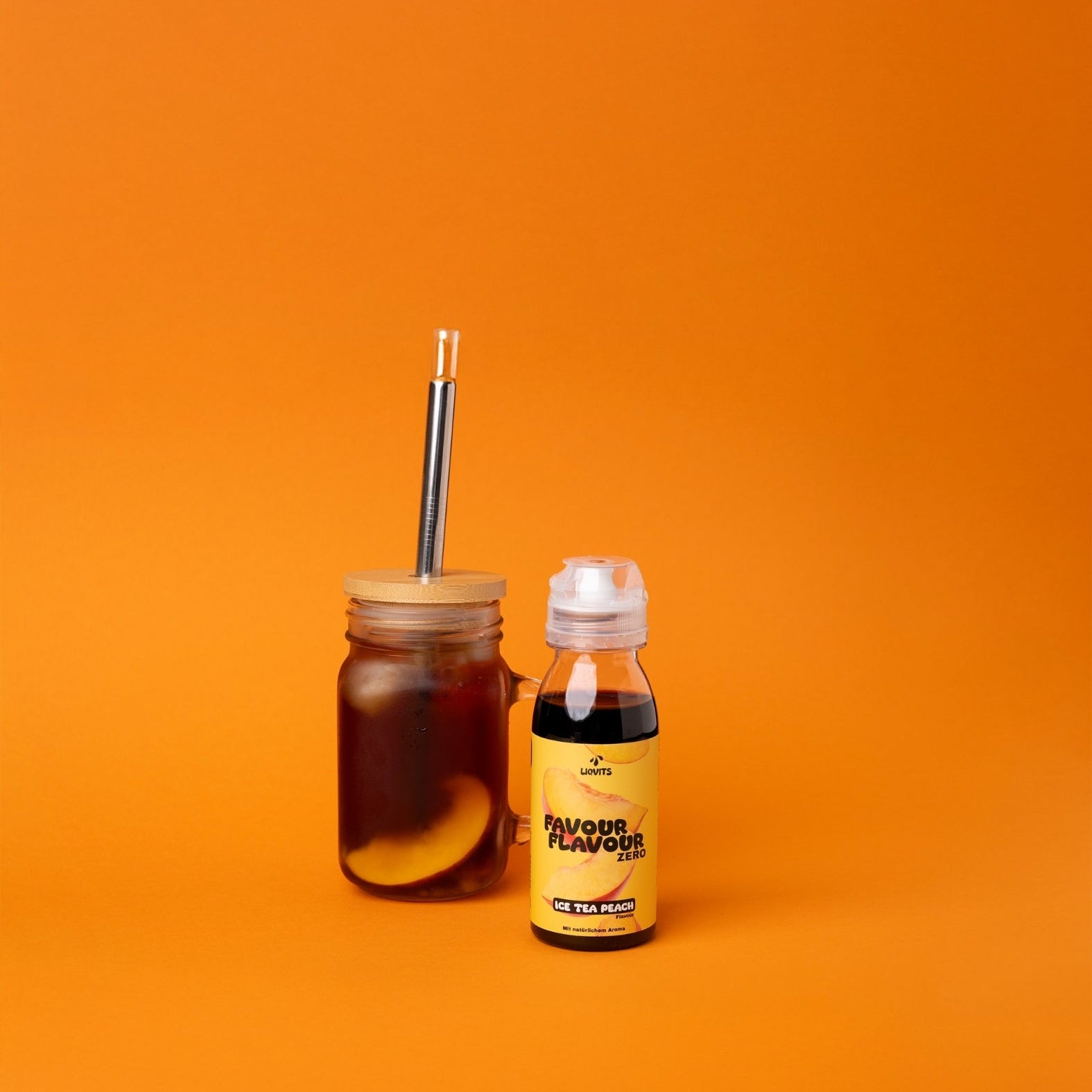 LiqVits Favour Flavour Ice Tea Peach Sirup - Vegan & Zero, 200ml
