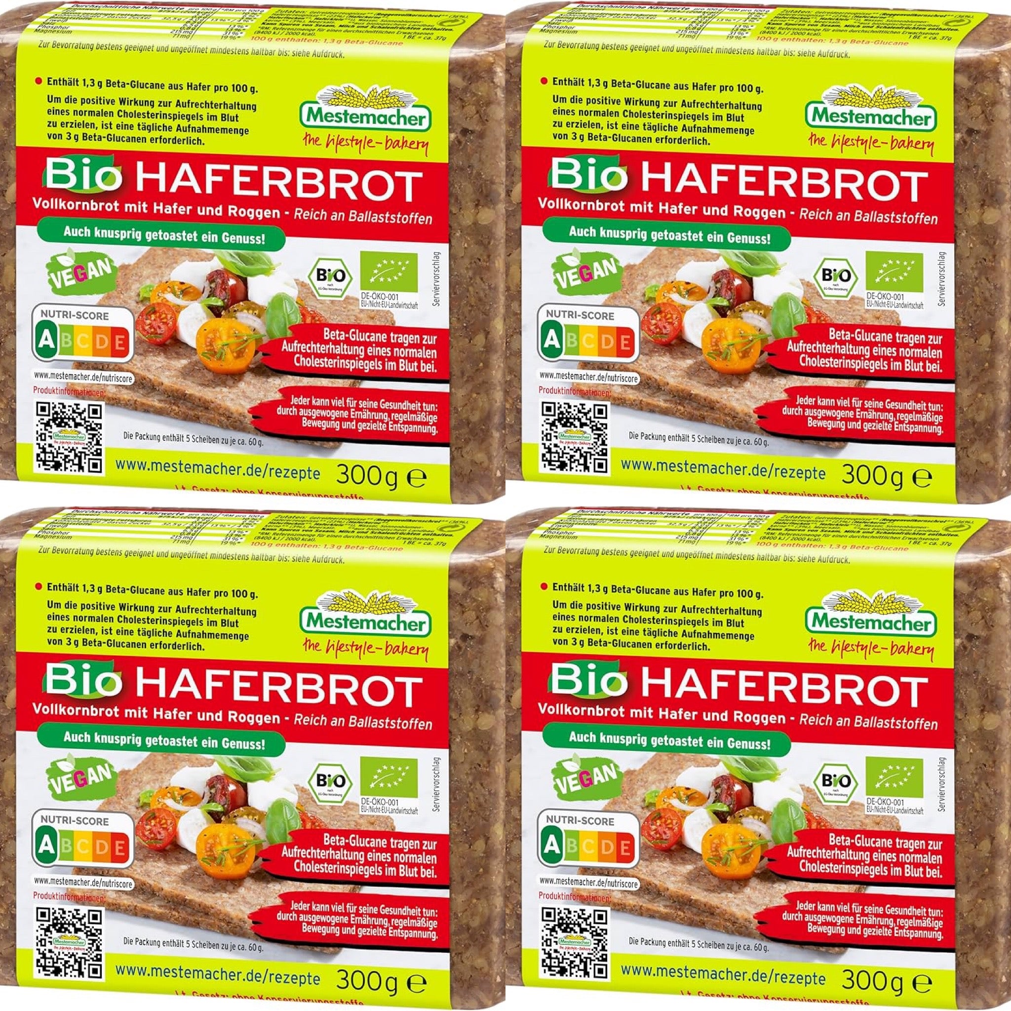 Mestemacher Haferbrot - Vegan & Bio, 9x300g