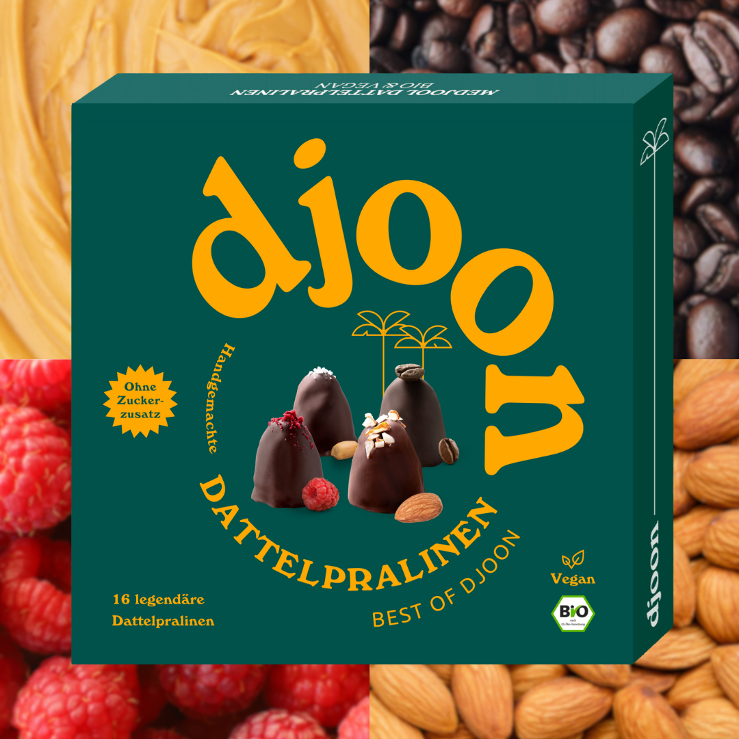 Djoon Dattelpralinen: Mixpack - Bio & Vegan, 180g (16 St.)
