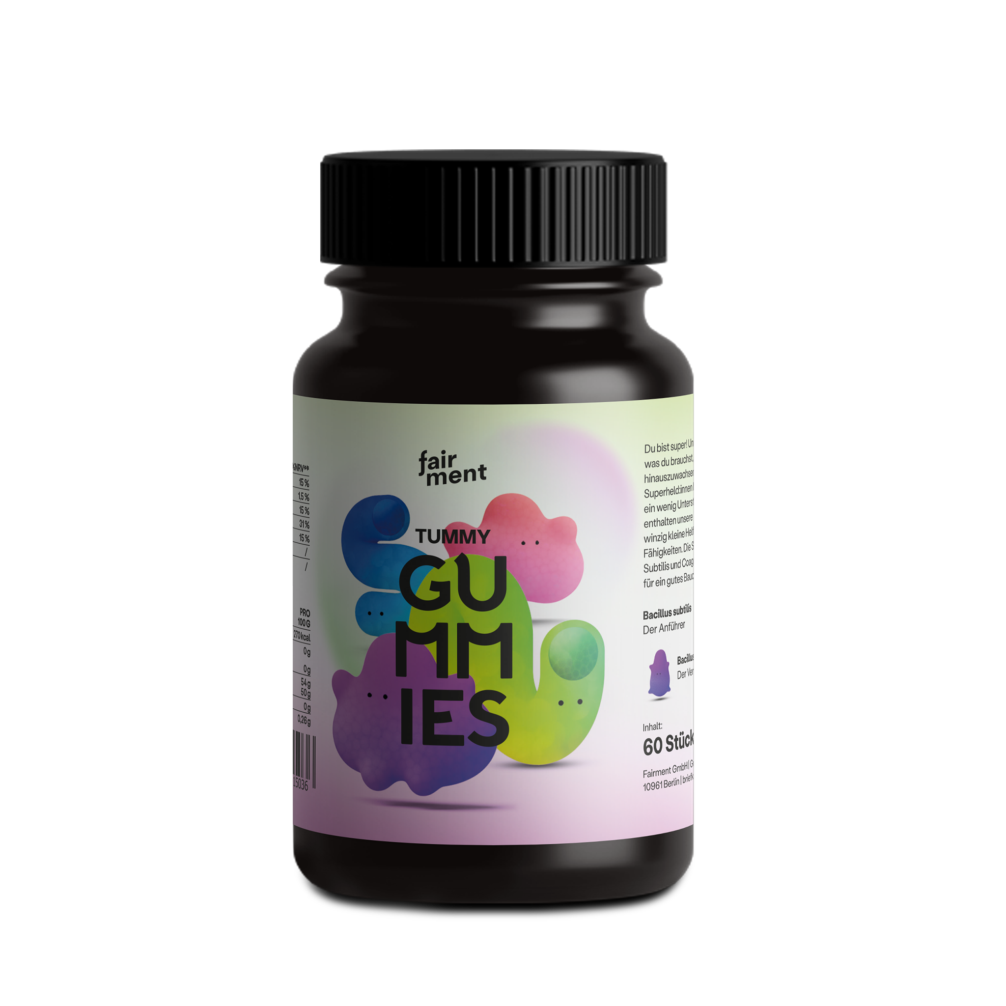 TummyGummies Fruchtgummis mit Probiotika + Vitamine, Vegan & Glutenfrei