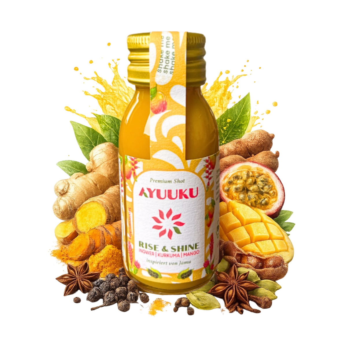 AYUUKU Rise&Shine Shot - Vegan & Bio, 60ml