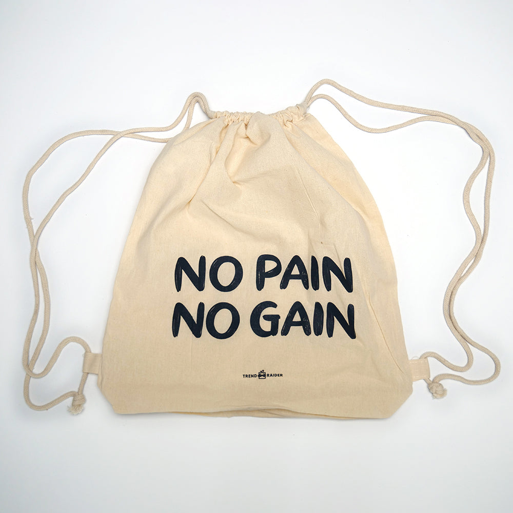Gymbag "No Pain No Gain" Baumwolle