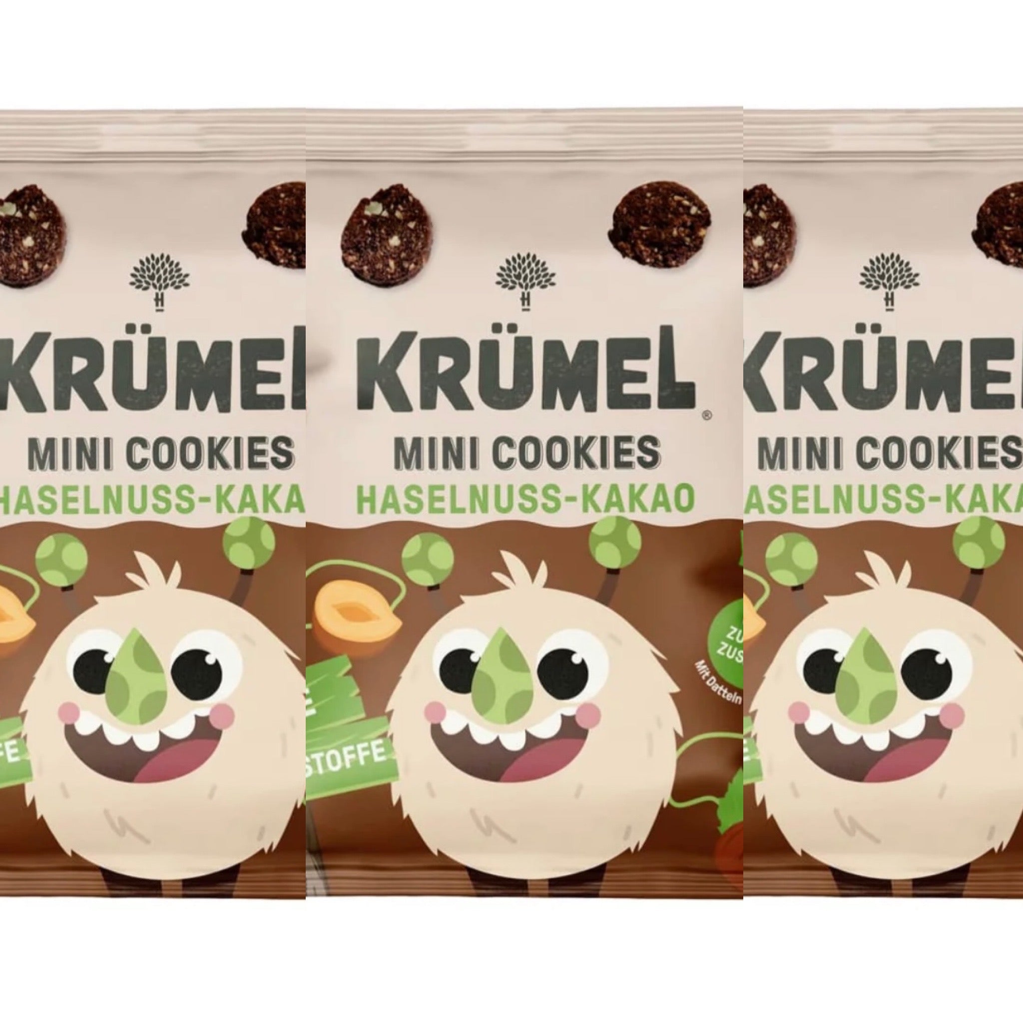 Krümel Bio Mini Cookies – Haselnuss-Kakao, 6x50g