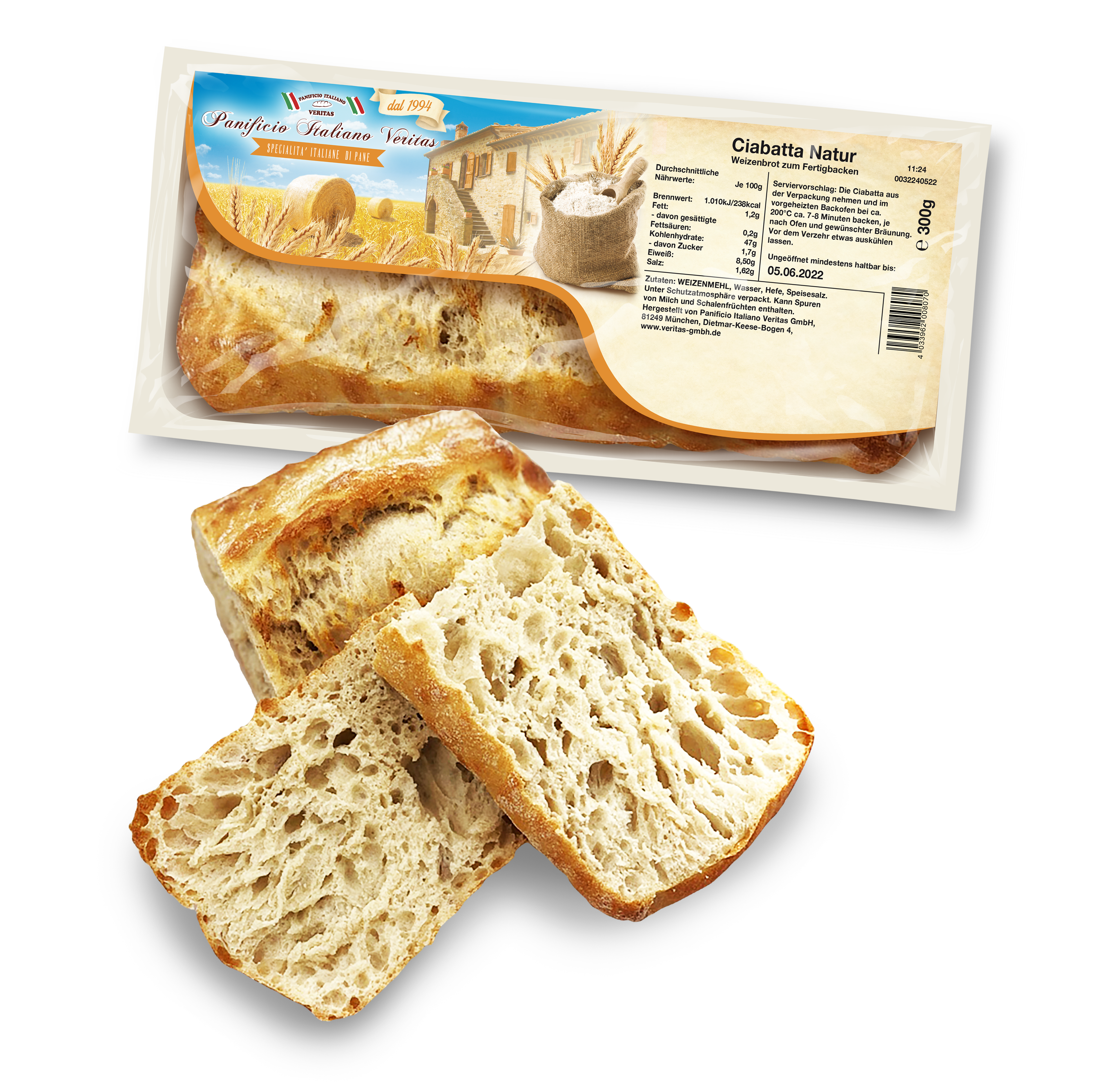Panificio Italiano Veritas - Ciabatta Natur 300g
