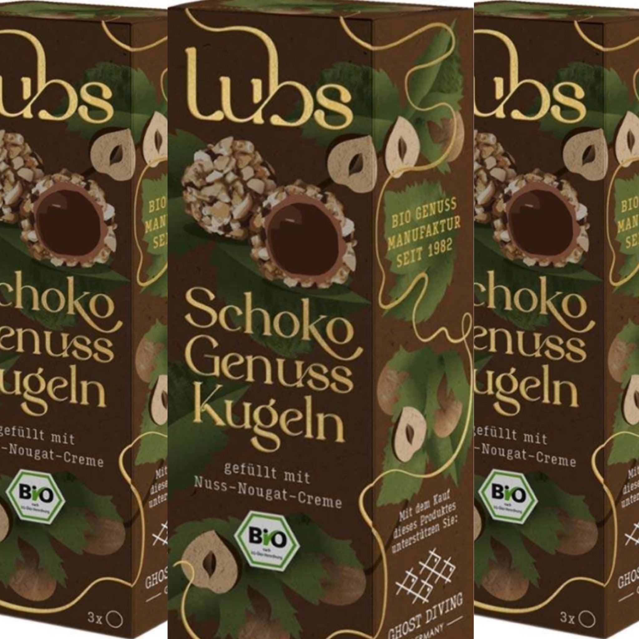 Lubs Schokokugeln - Nuss Nougat Creme, 12x44g