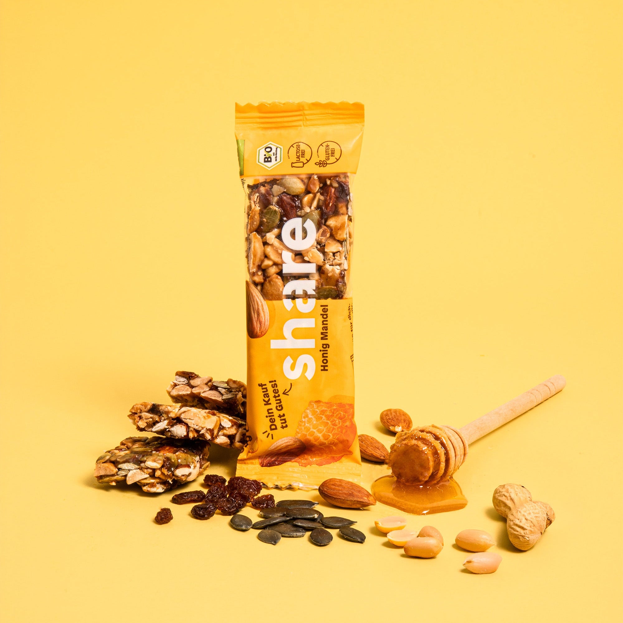 share Nussriegel Honig & Mandel - Bio & Glutenfrei, 35g