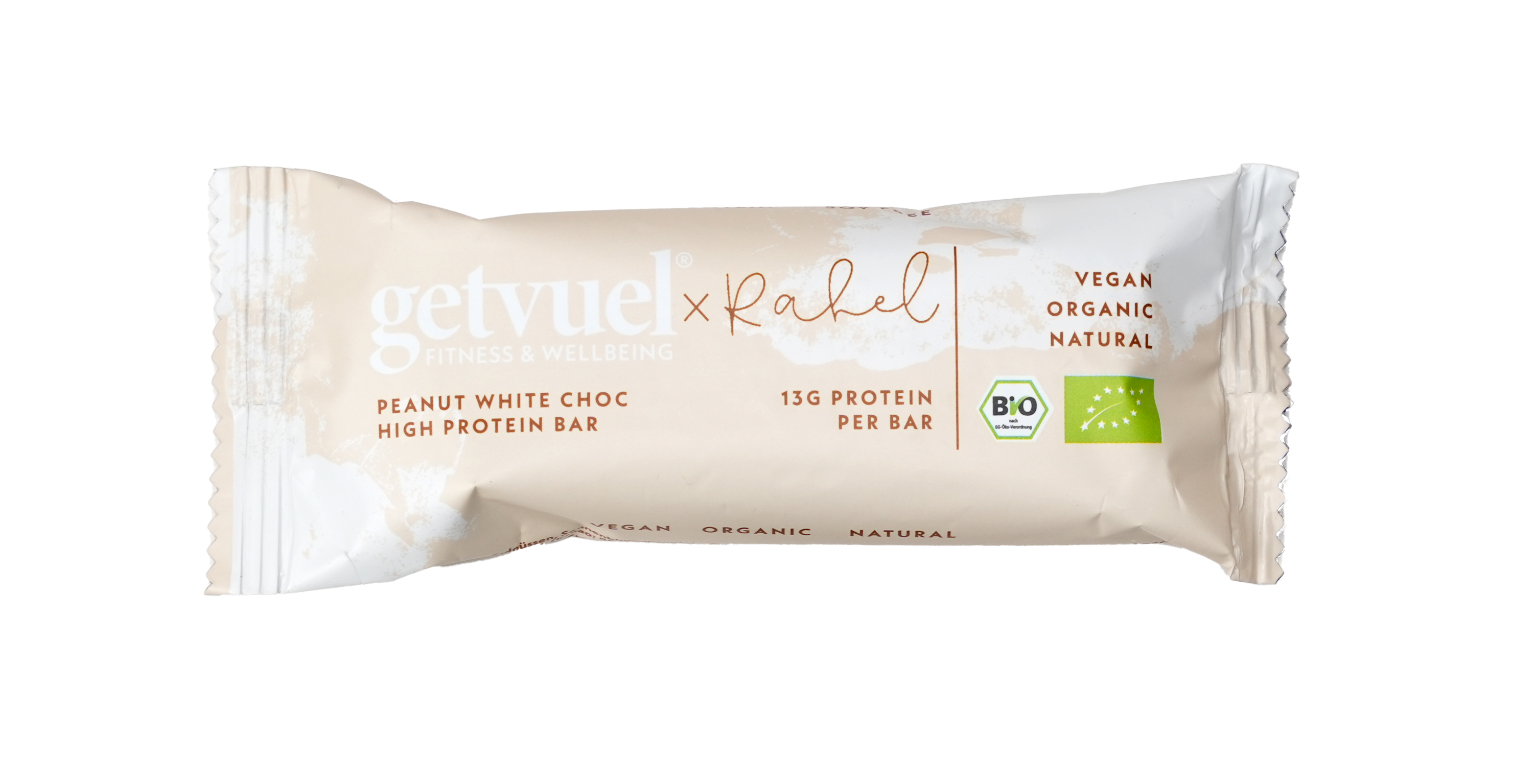 getvuel Peanut White Choc High Protein Riegel Bio & Vegan, 50 g