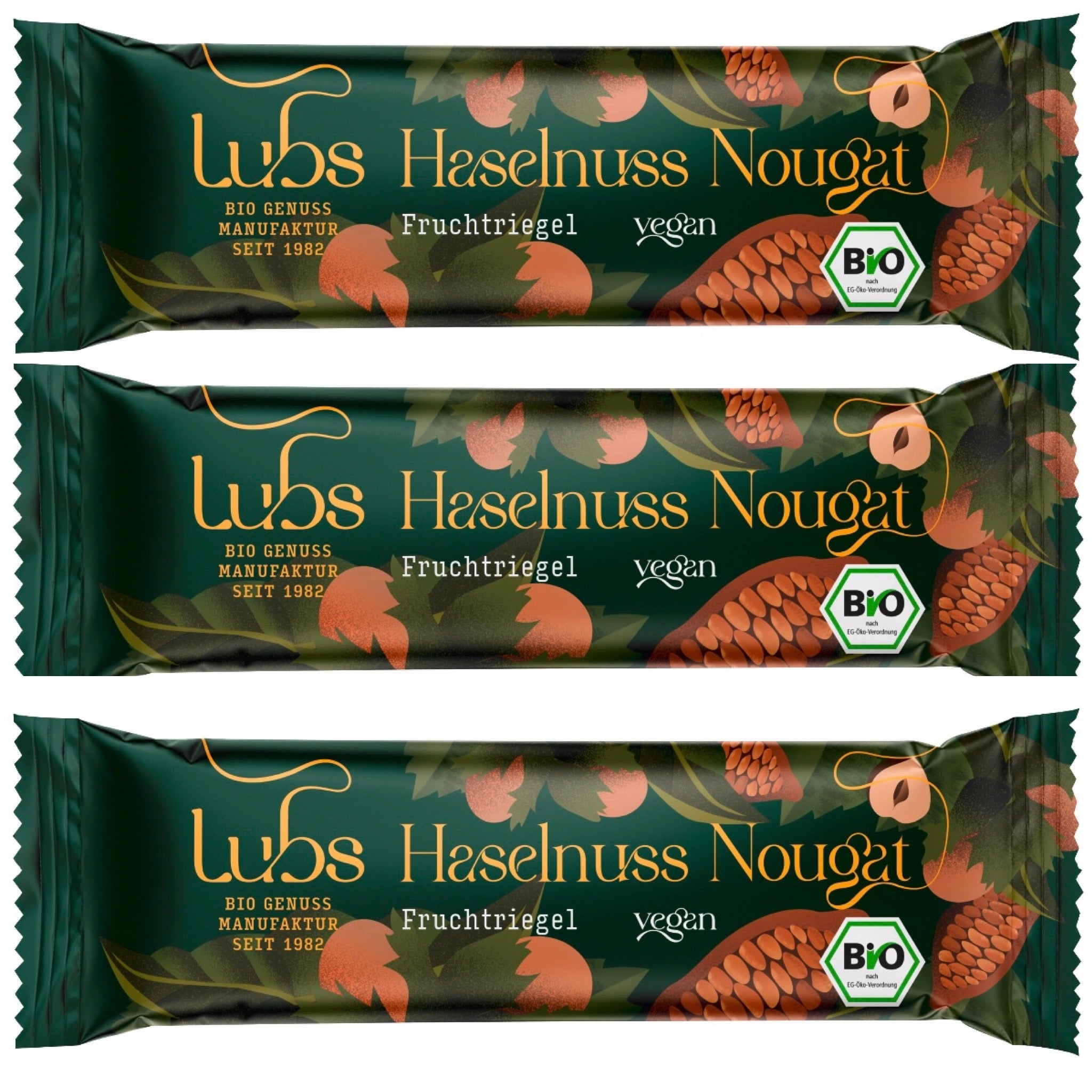Lubs Fruchtriegel Haselnuss-Nougat, 24x40g