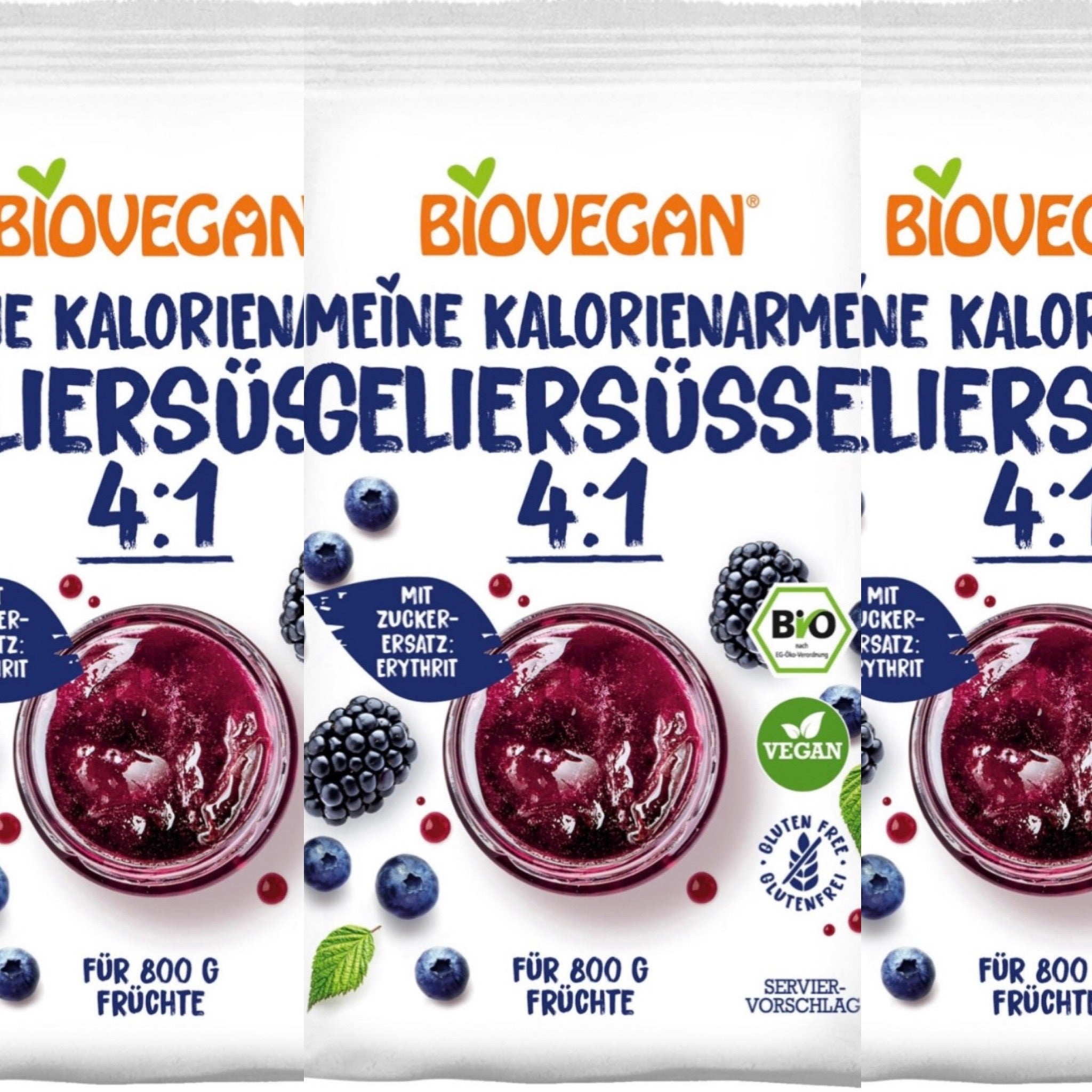 BIOVEGAN Meine kalorienarme Geliersüße 4:1, 6x200g (Zum Süßen & Backen perfekt  ❌ zum gelieren zu hart geworden)