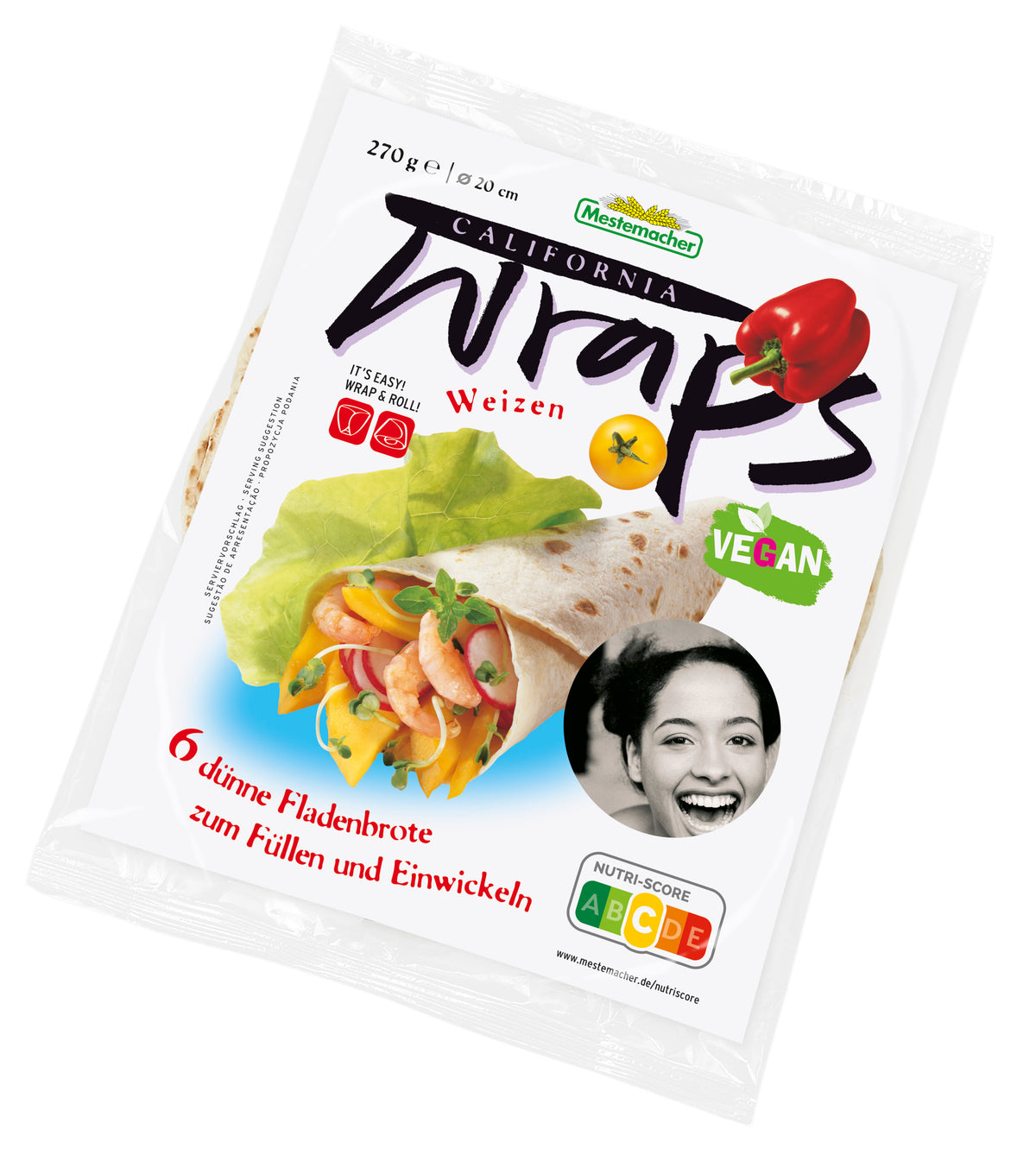 Mestemacher California Weizen Wraps - Vegan, 270g