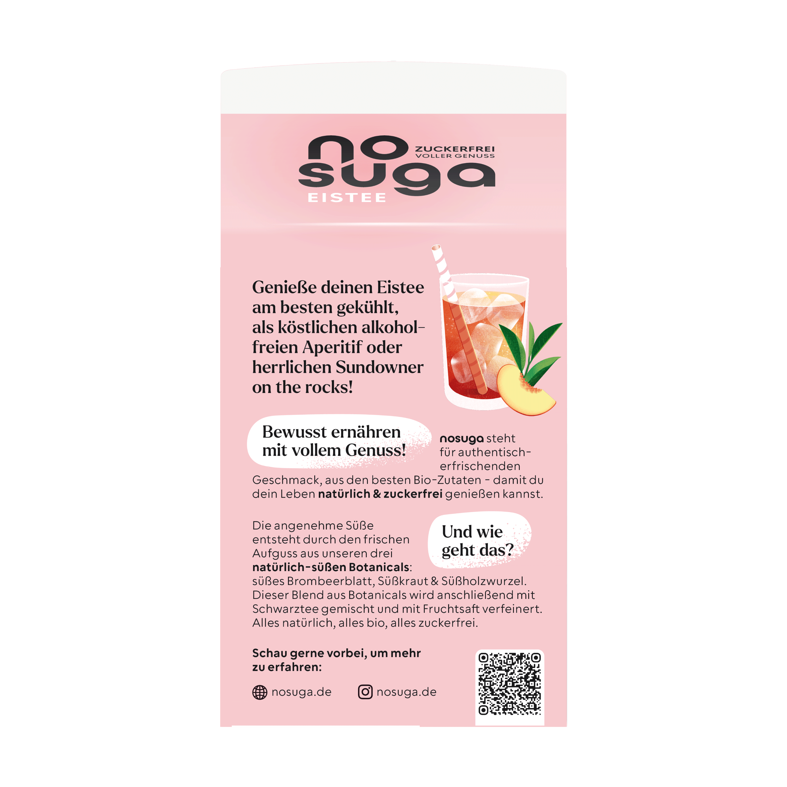 nosuga Bio Eistee Pfirsich & Schwarztee 500 ml