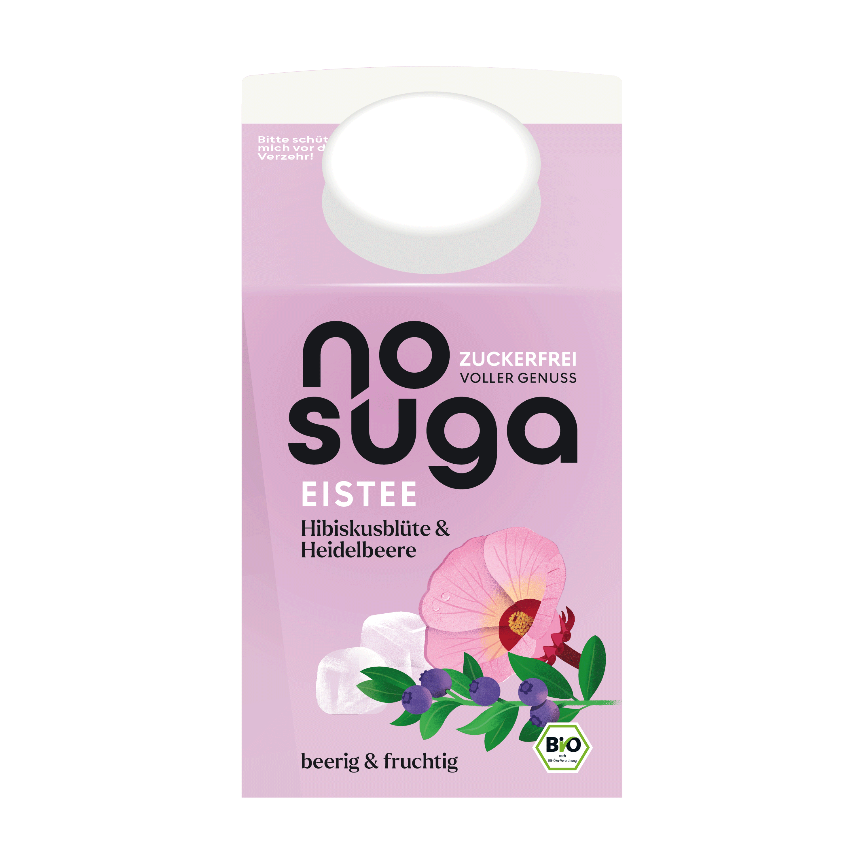 nosuga, Bio Eistee Hibiskusblüte & Heidelbeere, 500 ml