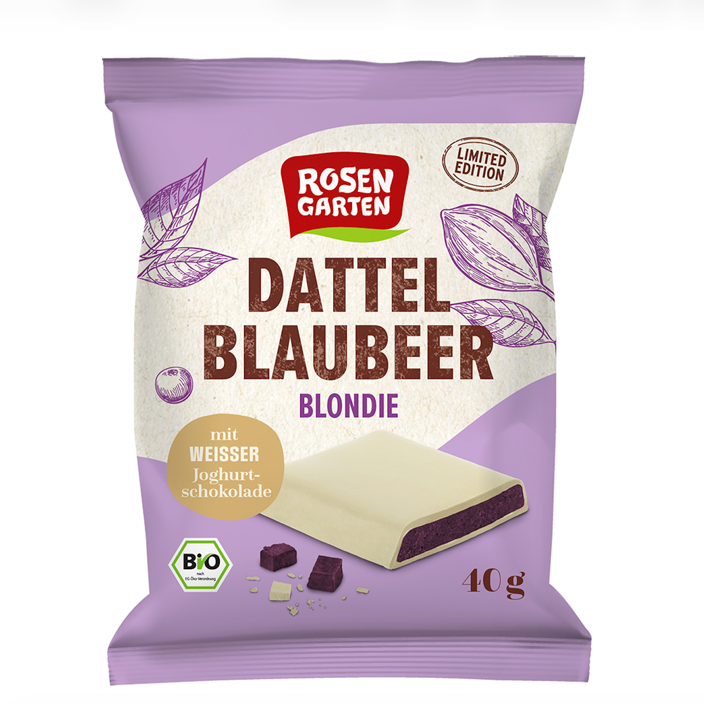 Rosengarten Dattel Blaubeer Blondie - Bio, 40g