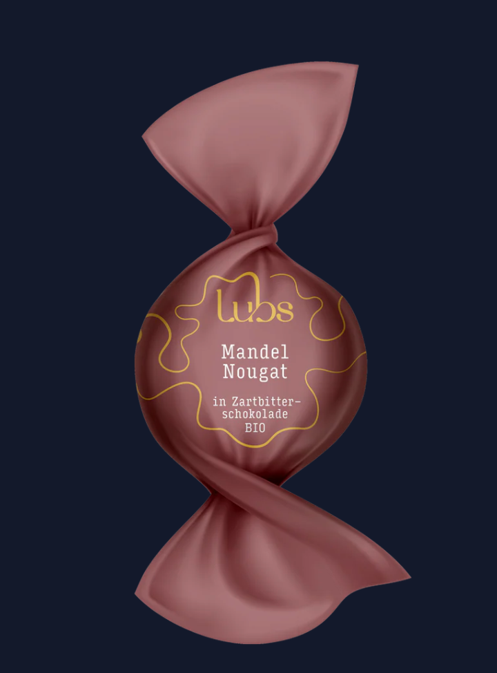 Lubs Bio Confiseriekugeln 3 Sorten ohne Alkohol - Mandel, Nussnougat & Spekulatius - 50 Stück