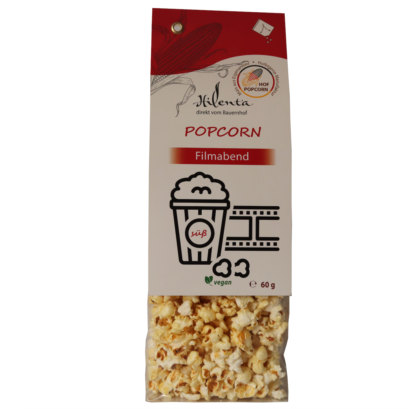 Hilenta Filmabend Popcorn Süß - Vegan, 60g