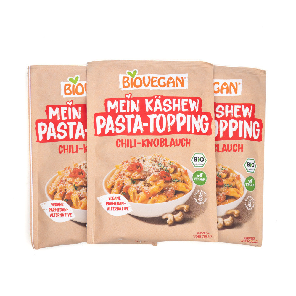 BIOVEGAN Bio Pasta Topping Chili-Knoblauch 8x50g