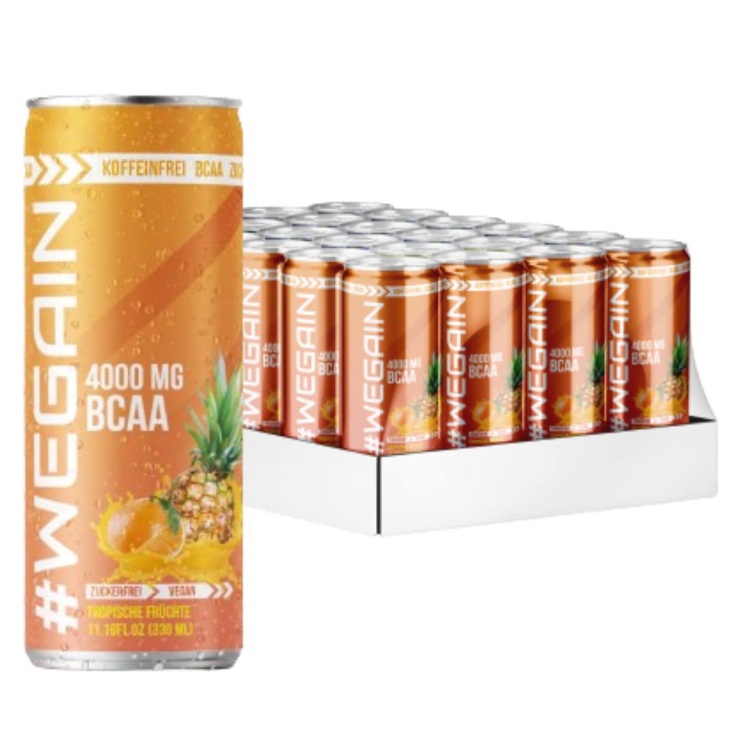 WEGAIN Tropische Früchte BCAA Drink Vegan, ohne Zucker & Koffeinfrei, 330ml