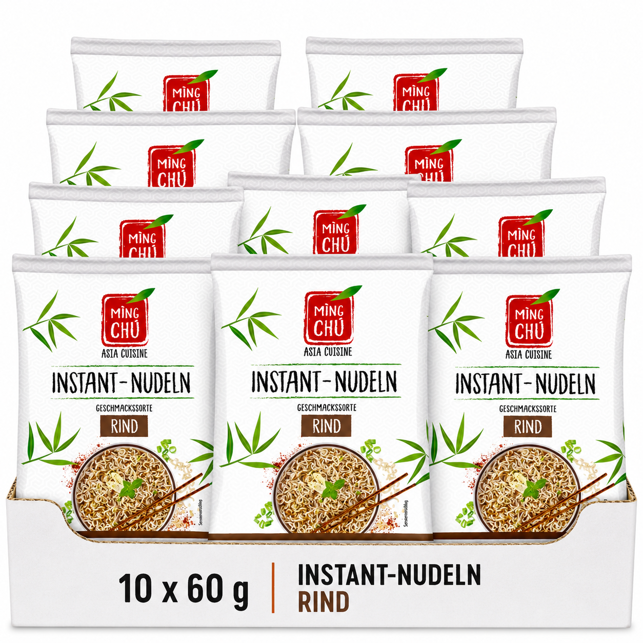 Ming Chu Instant-Nudeln Rind, Multipack: 10x60g
