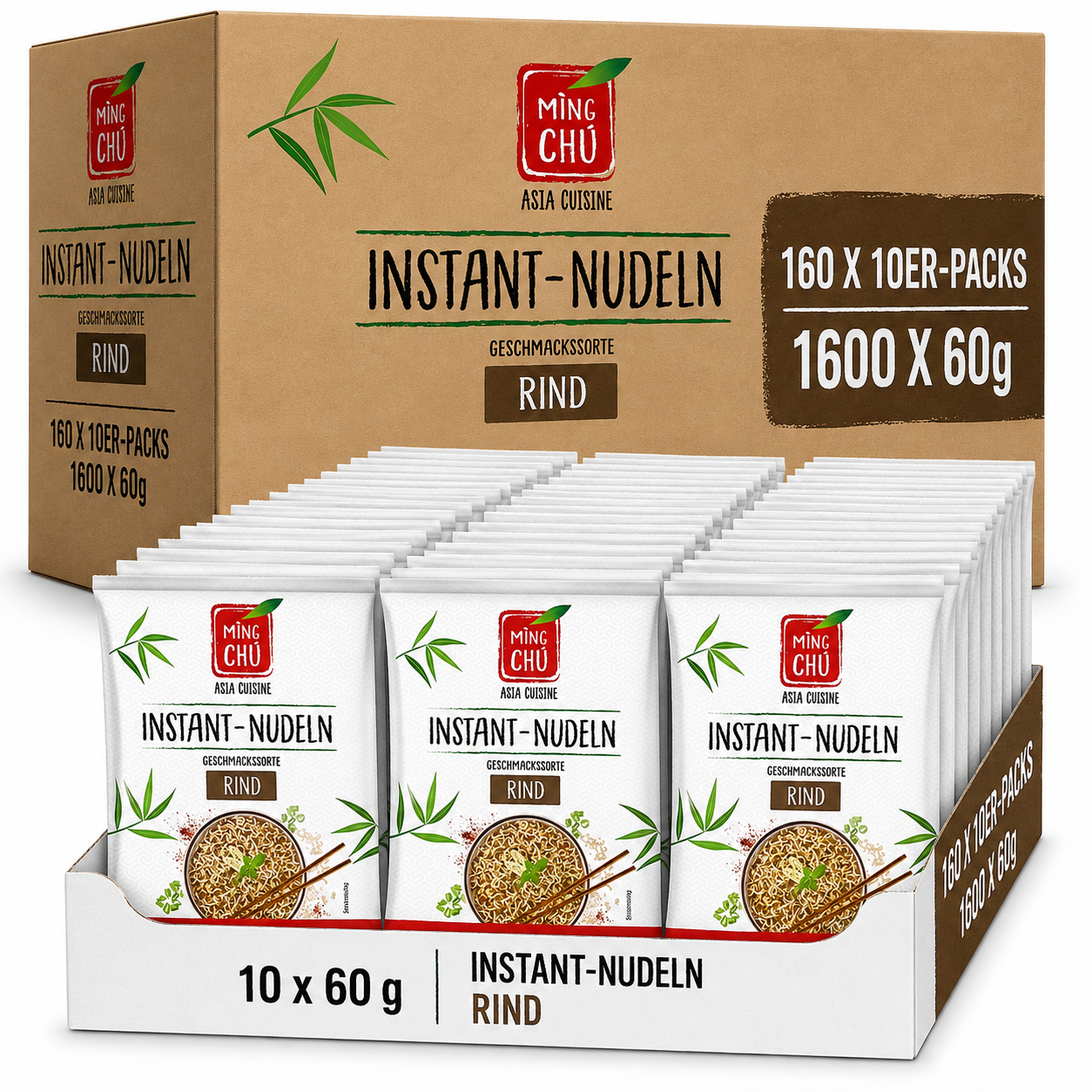 Ming Chu Instant-Nudeln Rind, Multipack: 1600x60g