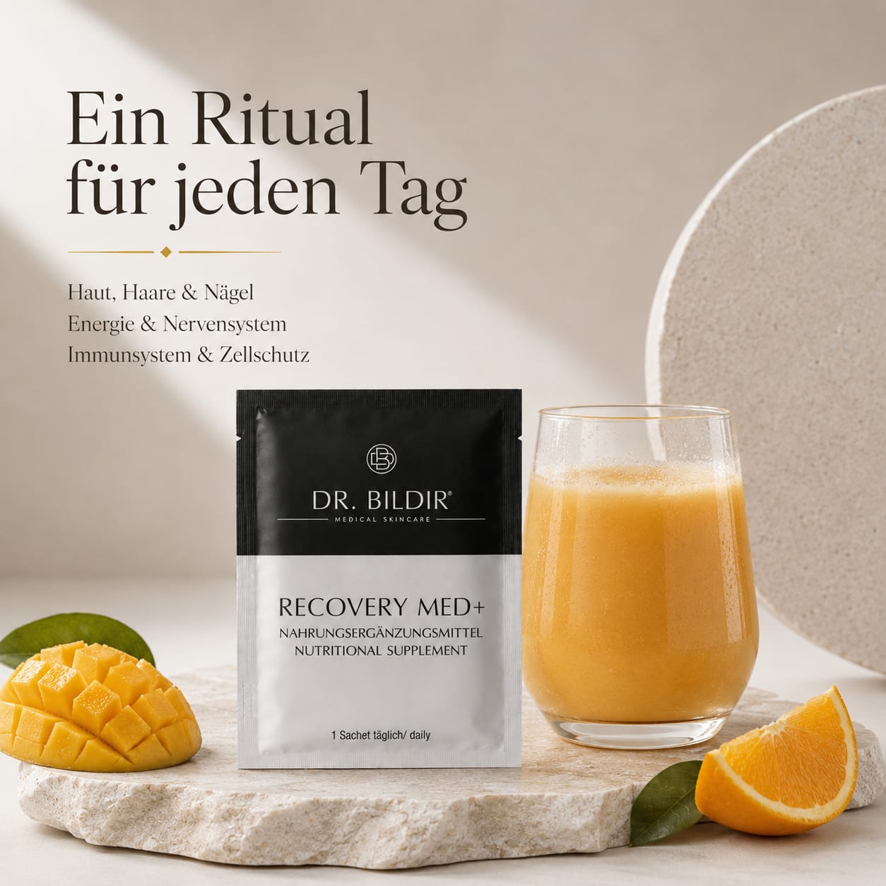 DR. BILDIR® - RECOVERY MED+ Nahrungsergänzungsmittel - Laktosefrei & Glutenfrei, 186 g