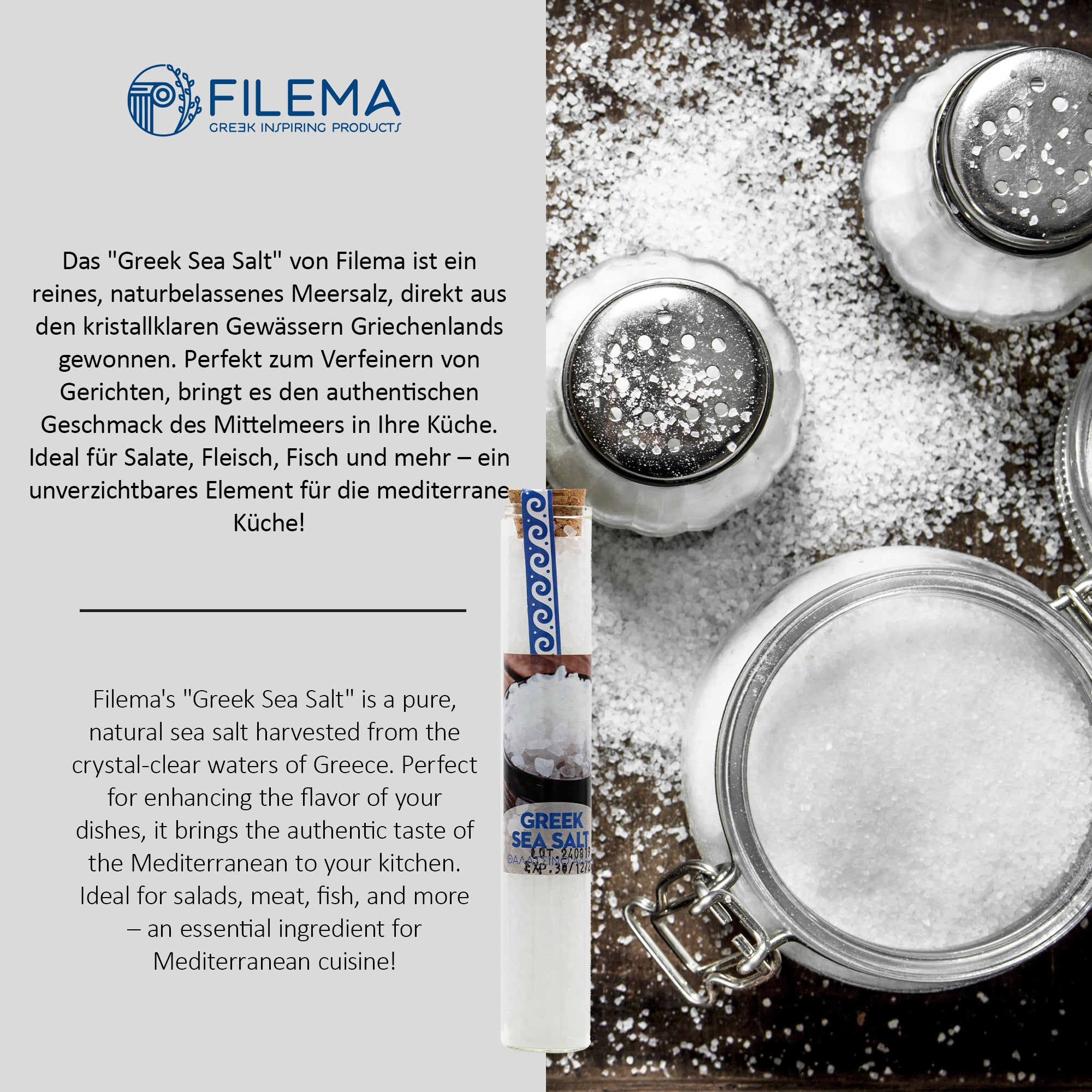 FILEMA Griechisches Meersalz - Vegan, 55g