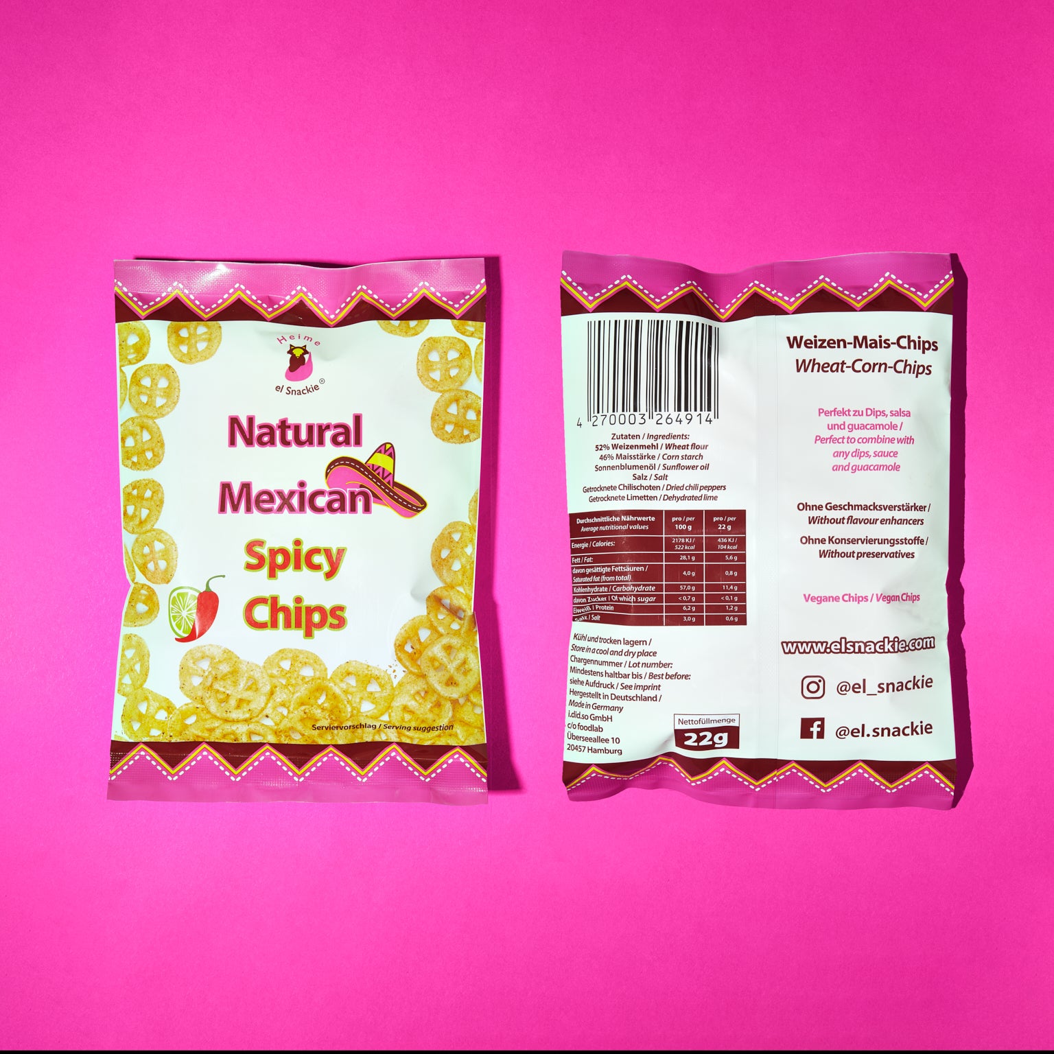 el Snackie Natural Mexican Spicy Chips