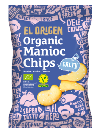 el Origen Bio Maniok Chips mit Meersalz, 60 g