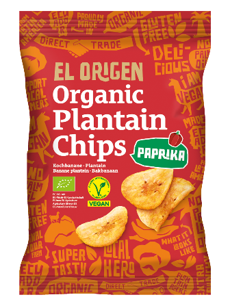 el Origen Bio Kochbananen Chips mit Paprika, 80 g