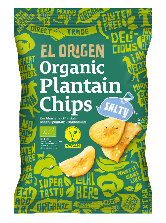 el Origen Bio Kochbananen Chips mit Meersalz, 80 g