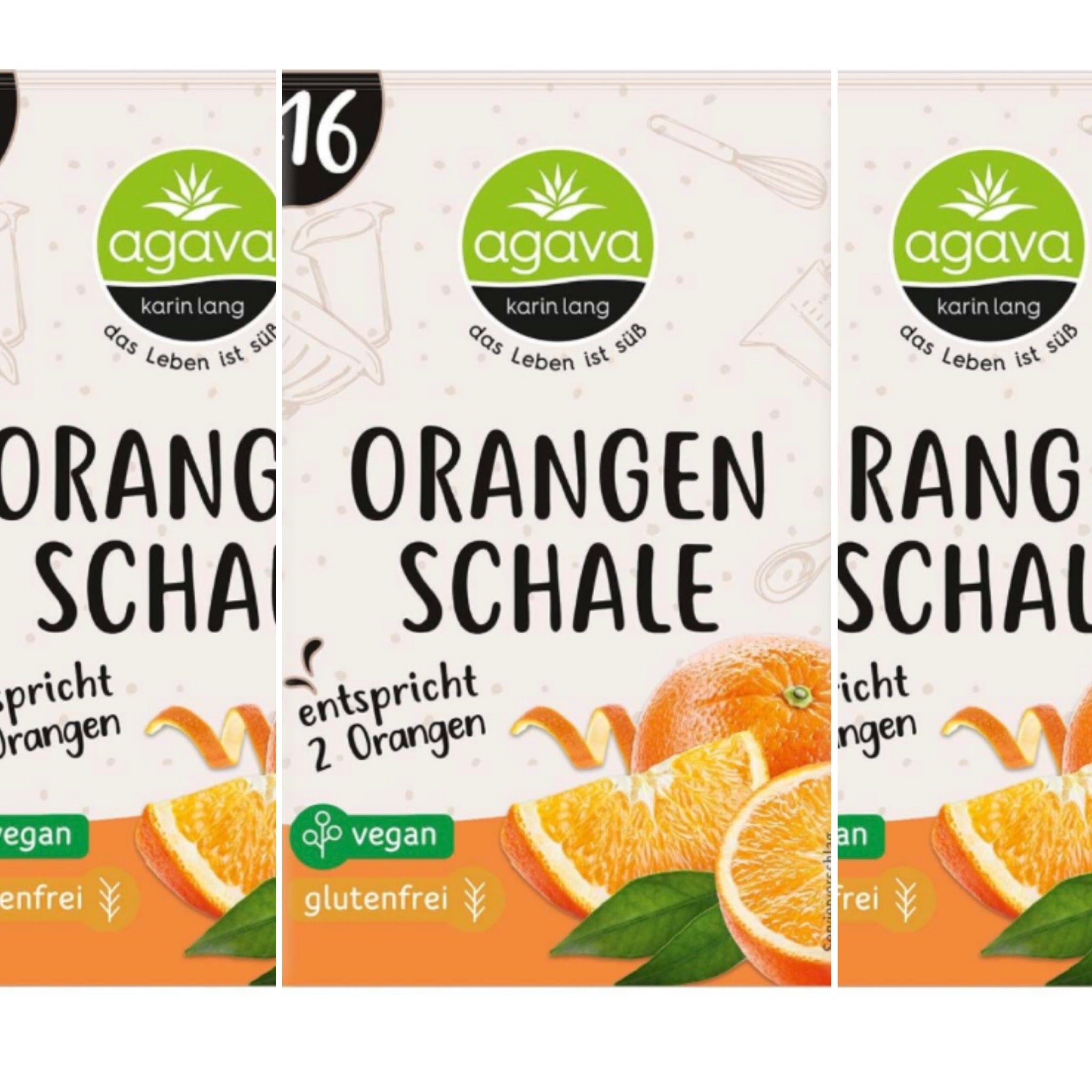 Agava Bio Geriebene Orangenschale 16x10g