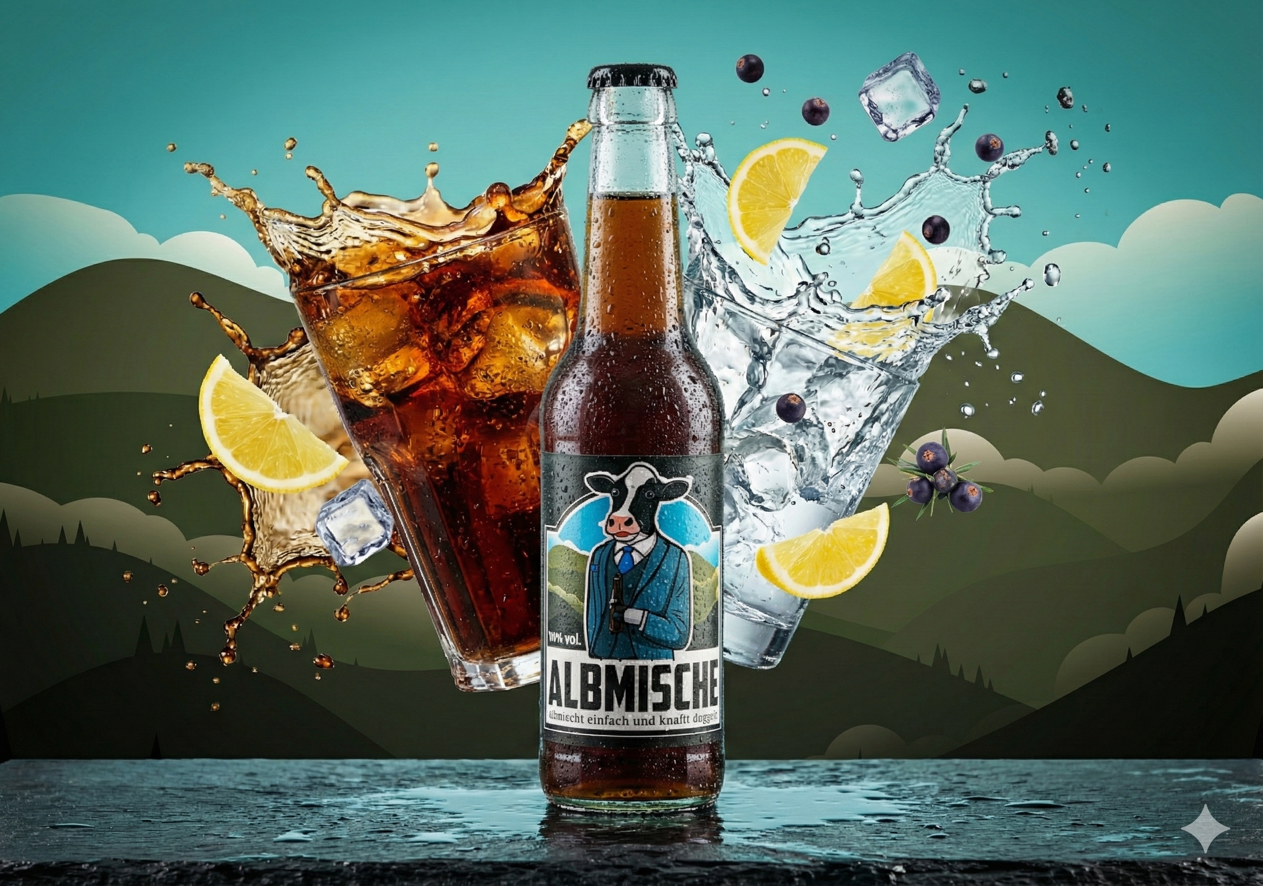 Albmische Jin-Cola Longdrink - Schmeckt einfach und knallt doppelt (Alc. 10% Vol), 330ml