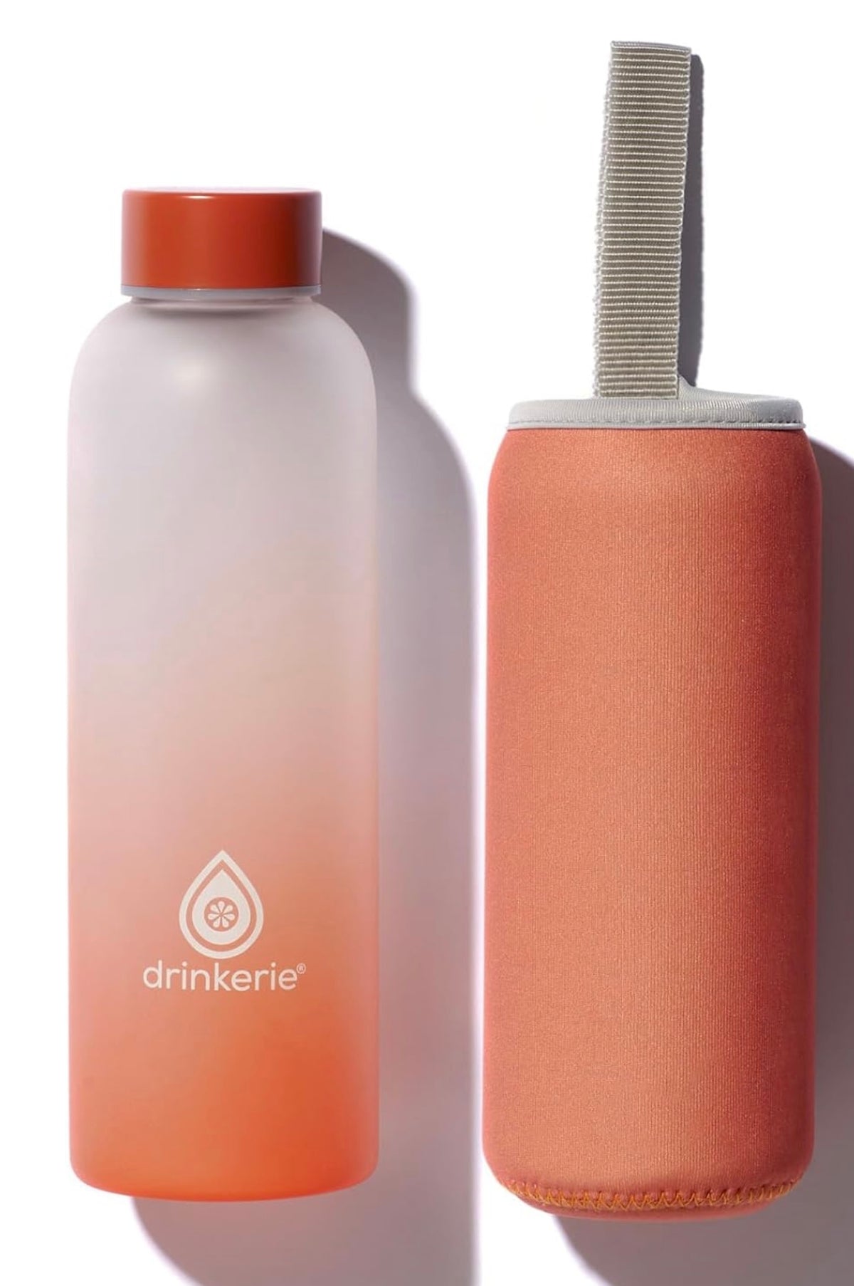 Drinkerie Trinkflasche Borosilikatglas Orange 0,5l