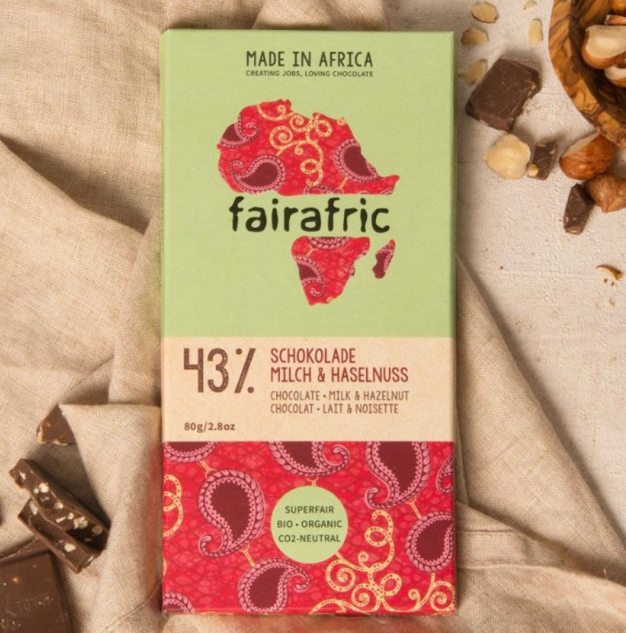 fairafric Bio Schokolade 43% Milch & Haselnuss