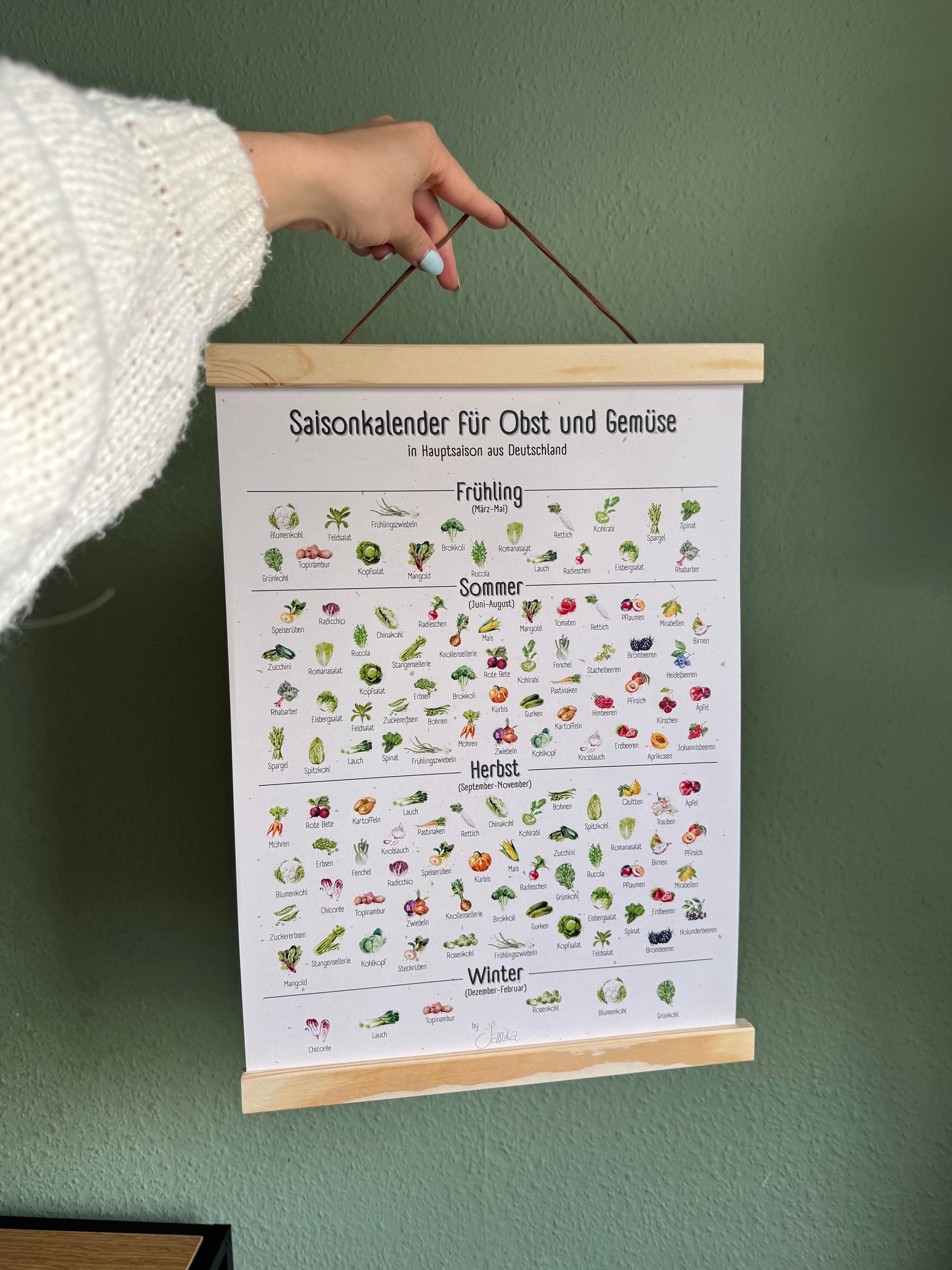 Janka Saisonkalender - Jahresübersicht zum Hängen, A3