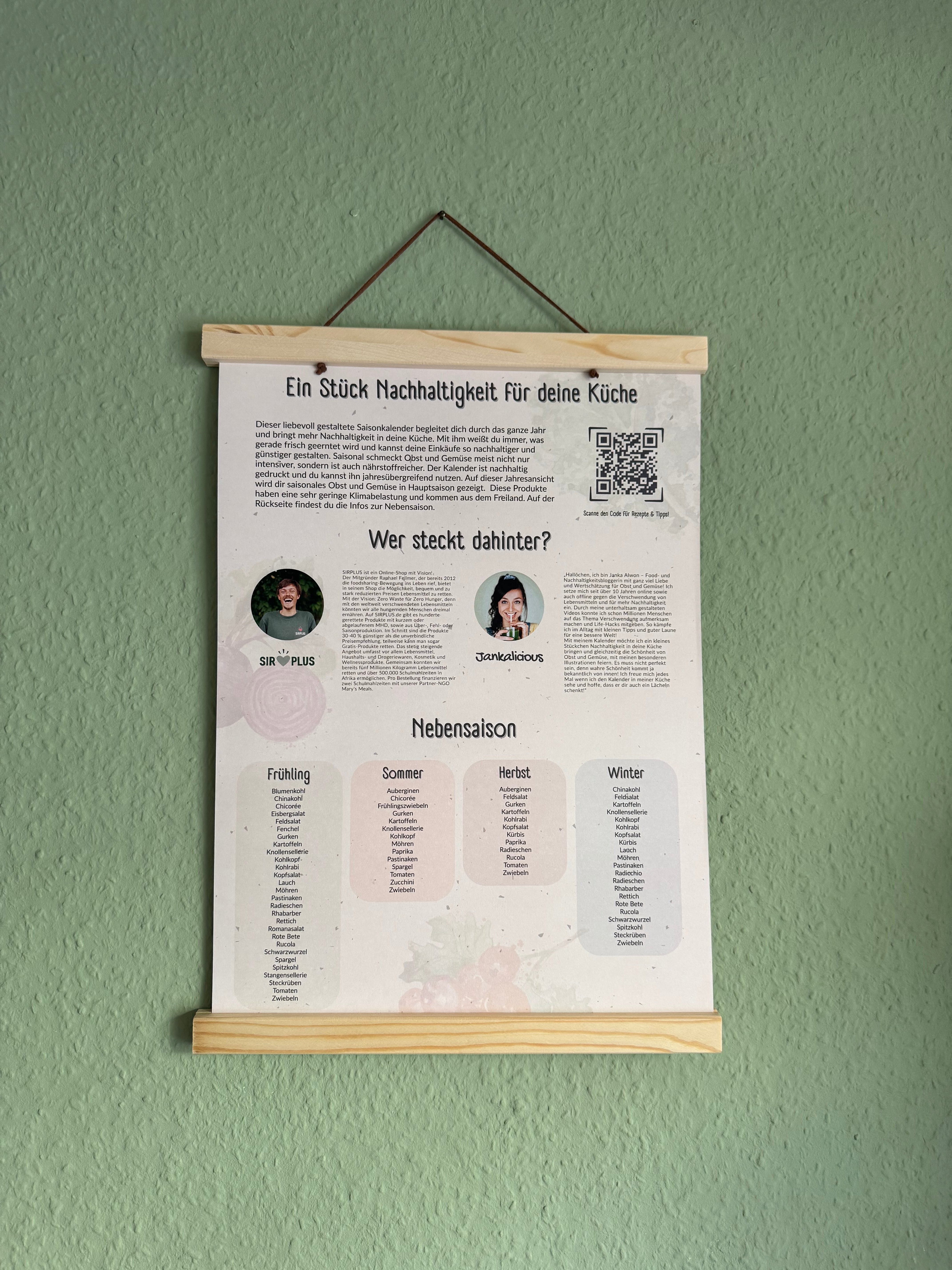 Janka Seasonal Calendar - Annual Overview for Hanging, A3 