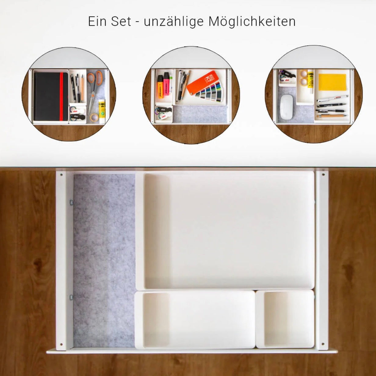 Eliot Schubladeneinsatz für Eliot Schreibtisch Weiß