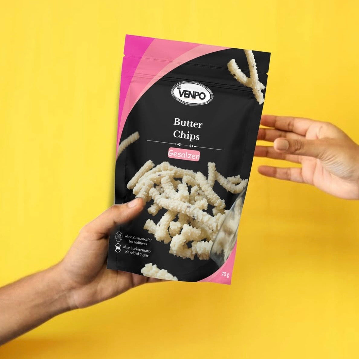 Venpo Butter Chips - Reissnack mit Buttergeschmack, 70g