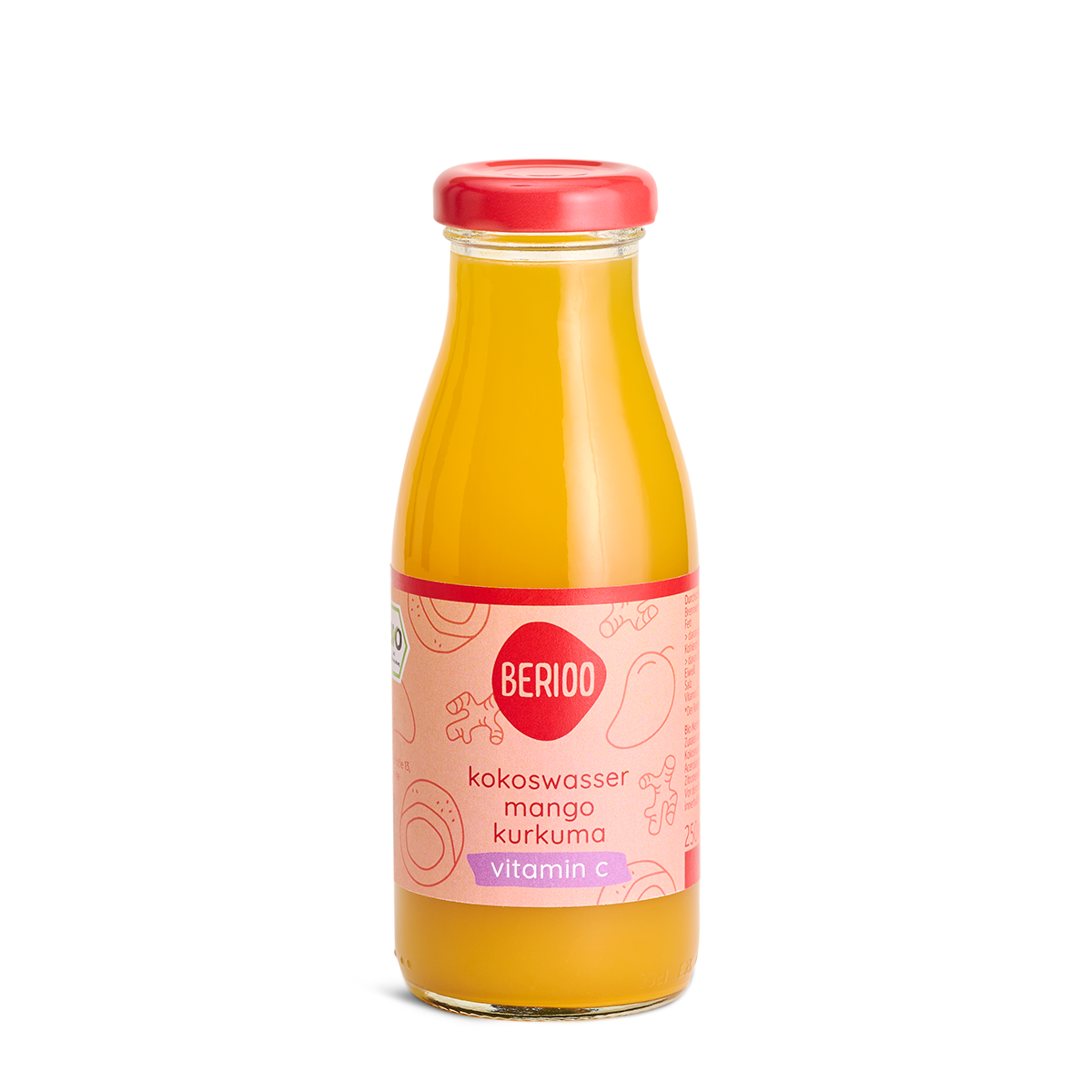 Berioo Saft: Kokoswasser, Mango, Kurkuma - Bio & Vegan, 250ml