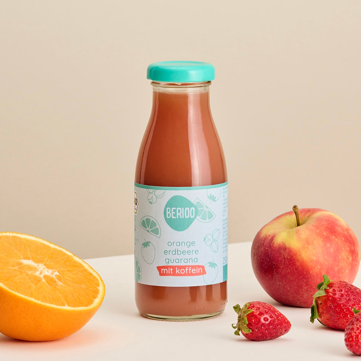 Berioo Saft: Orange, Erdbeere, Guarana - Bio & Vegan, 250ml