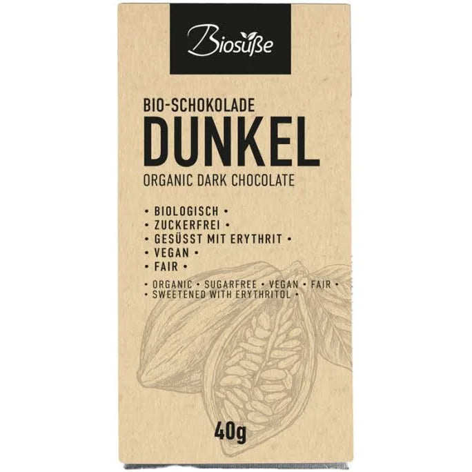 Biosüße Bio Schokolade Dunkel - Vegan, 40g