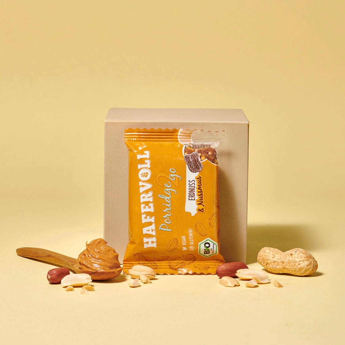 Hafervoll Porridge2Go Erdnuss - Bio & Vegan, 55 g
