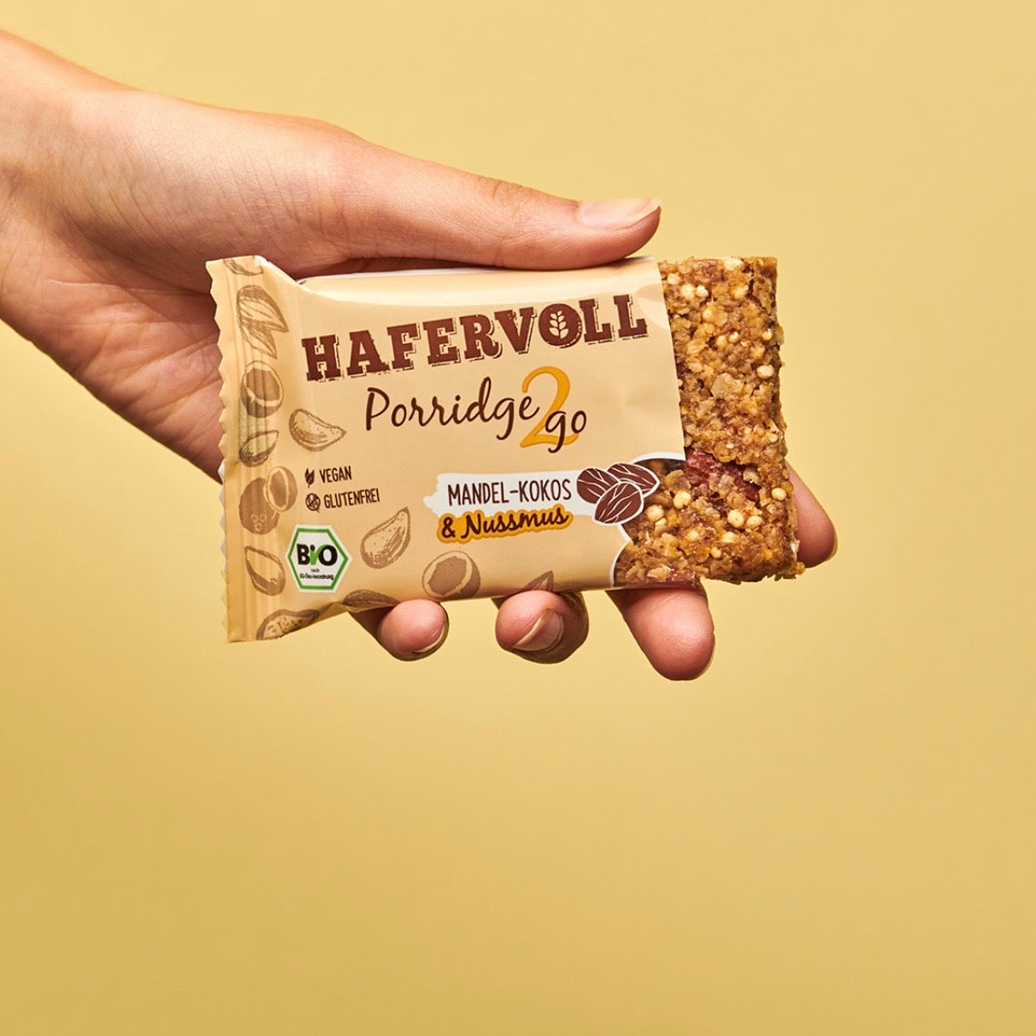 Hafervoll Porridge2Go Mandel - Bio & Vegan, 55 g