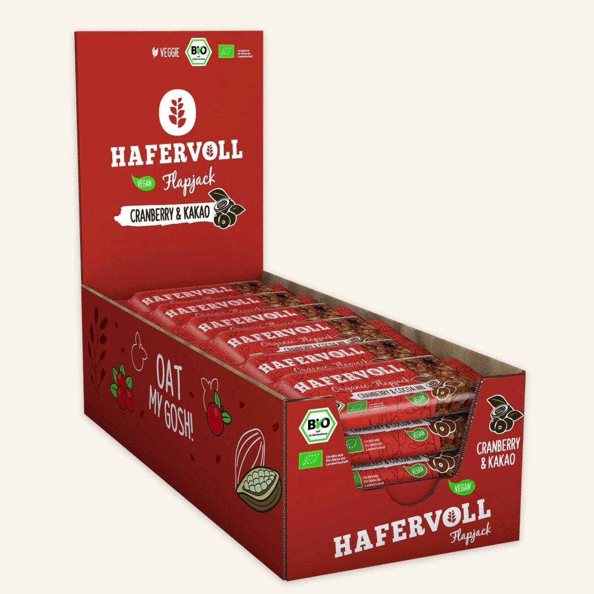 Hafervoll Cranberry Cocoa Flapjack - Bio & Vegan, 60 g