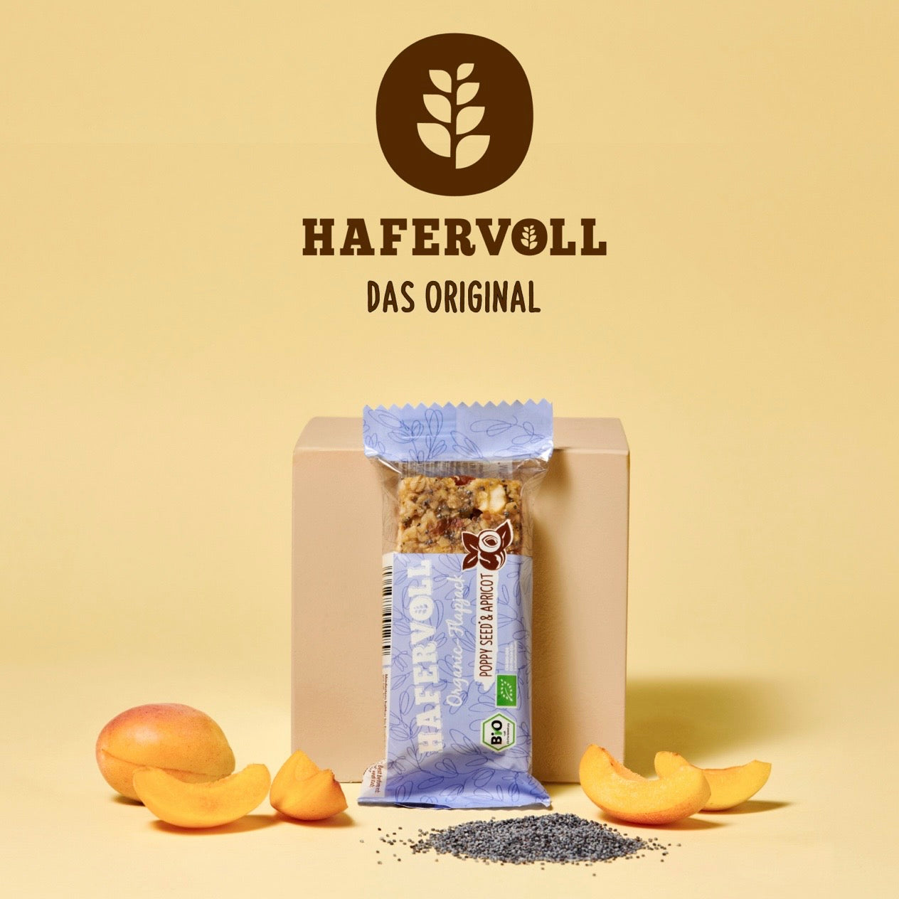 Hafervoll Poppy Seed & Apricot Flapjack - Bio & Palmölfrei, 60 g