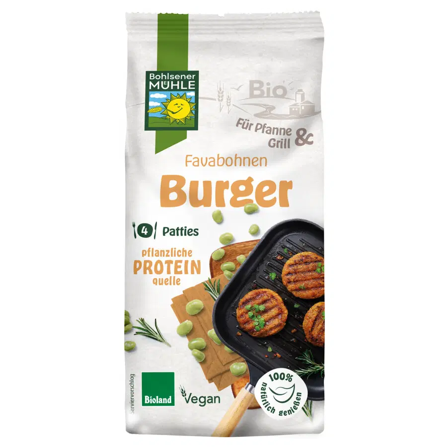 Bohlsener Mühle Favabohnen Burger - Vegan & Bio, 165g
