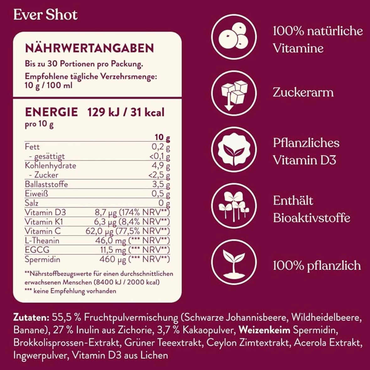 BlueFarm Ever Shot - wie bleibst du jung? - Very Berry, 300g