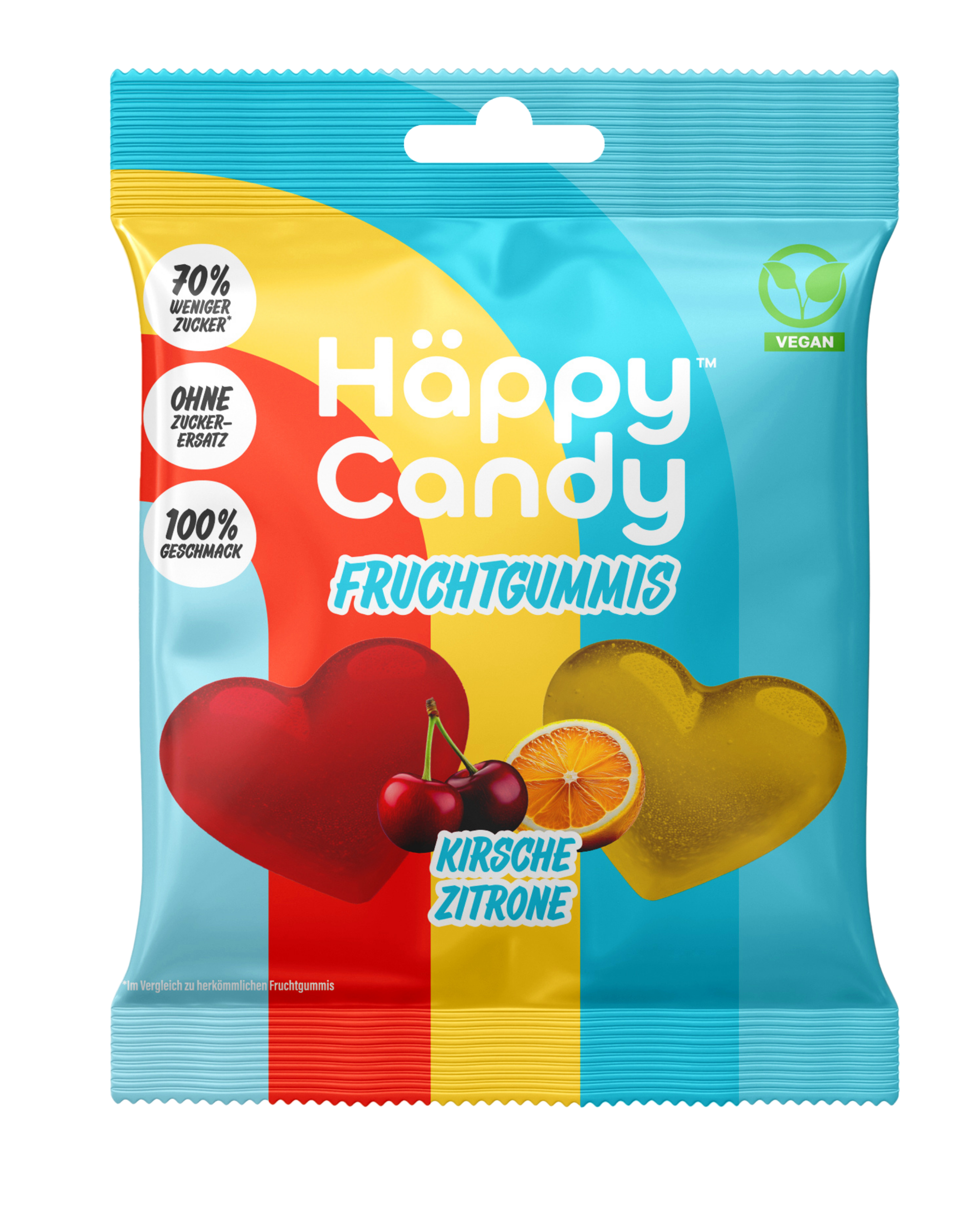Häppy Candy - Vegane Fruchtgummis Kirsche & Zitrone, 8x100g