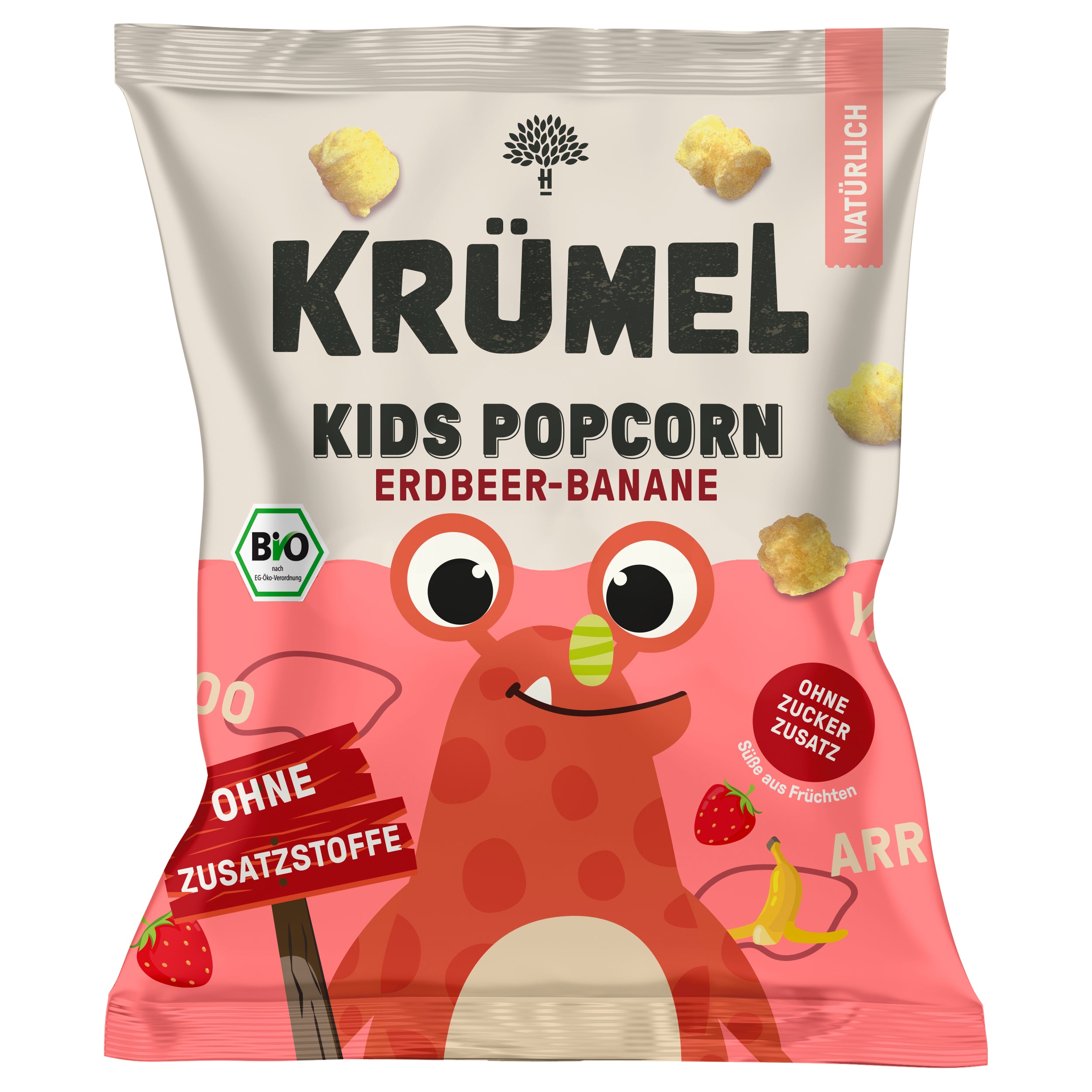 Krümel Bio Kids Popcorn – Erdbeere Banane, 20g