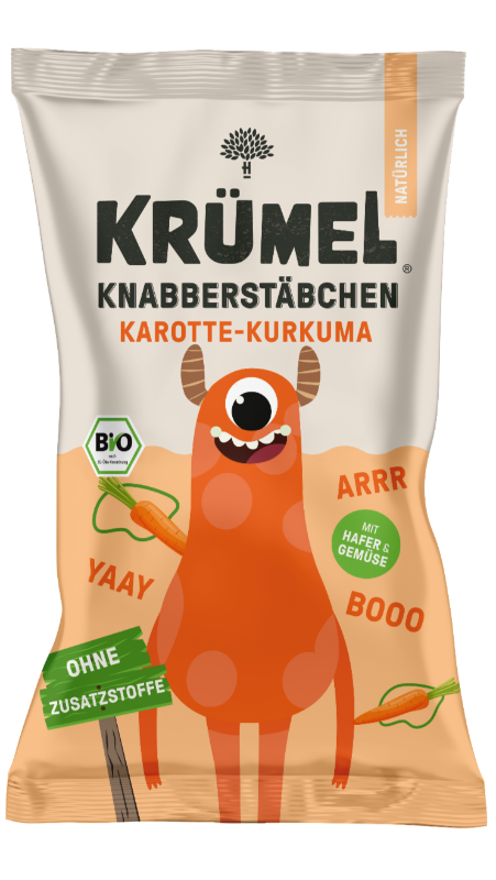 Heimatgut bio Krümel Knabberstäbchen: Karotte-Kurkuma, 60 g